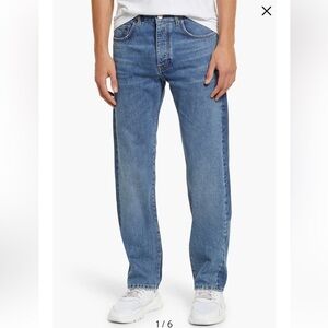 NWT Frame Reconstructed Straight Leg Jeans Blue Washed